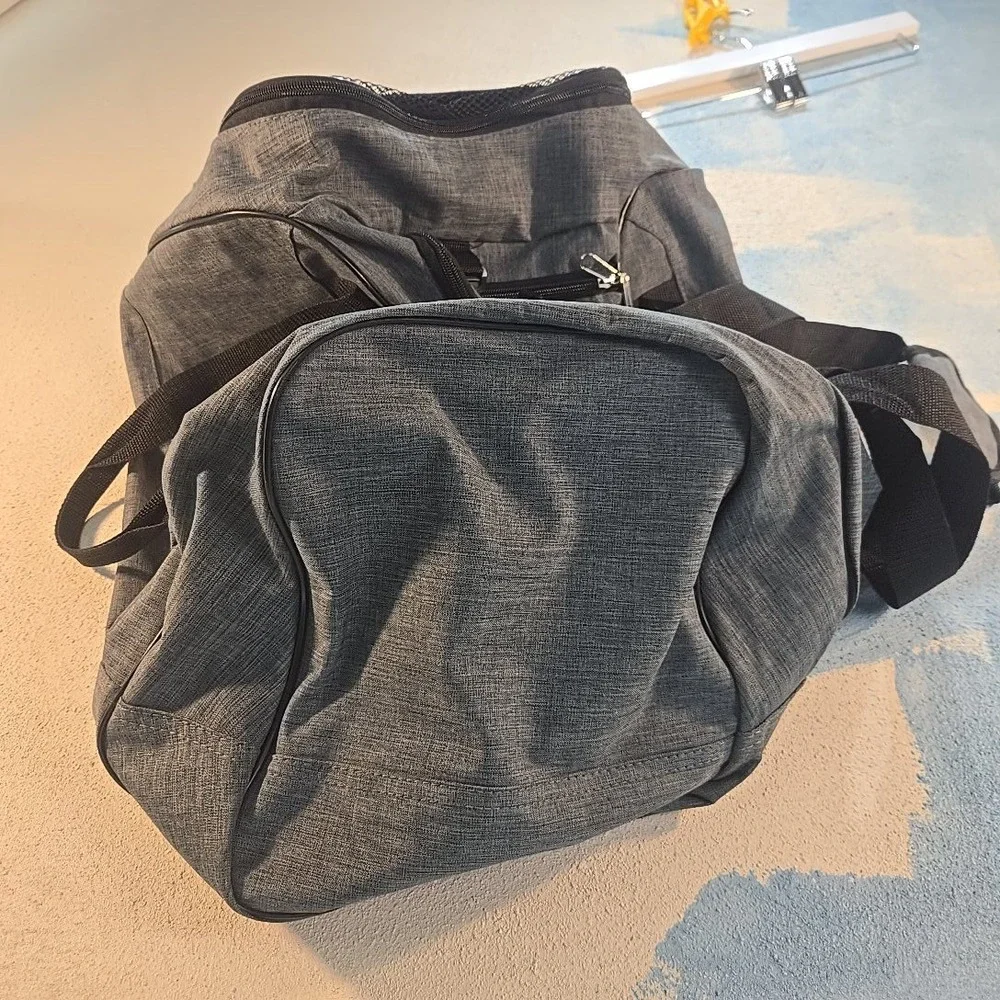 NRA Duffel Gym Bag National Rifle Association‎ Grey Heather Canvas Mesh Carry-On